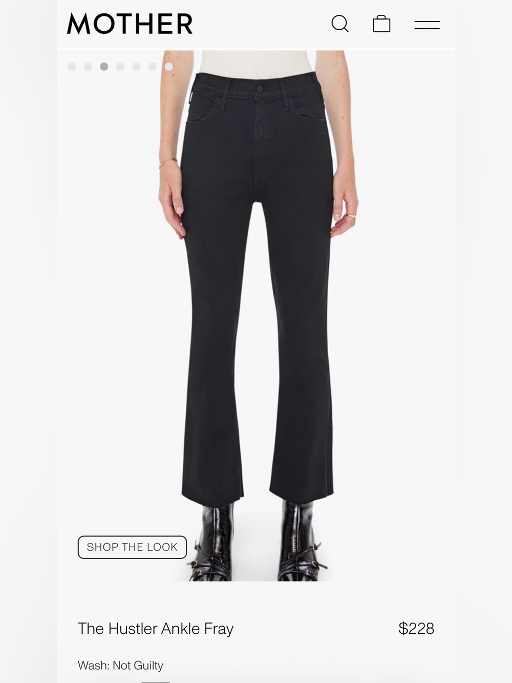MOTHER Ankle Fray black jeans